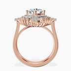18kt Rose Gold Sunshine Halo Lab Diamond Ring side right image one