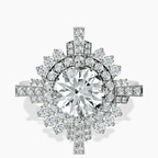 10kt White Gold Sunshine Halo Lab Diamond Ring front image