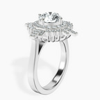 10kt White Gold Sunshine Halo Lab Diamond Ring standing product image one