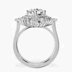 10kt White Gold Sunshine Halo Lab Diamond Ring side right image one