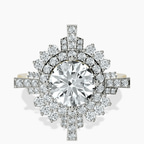 10kt Yellow Gold Sunshine Halo Lab Diamond Ring front image