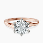 14kt Rose Gold Seraphina Twist Prongs Solitaire 1.5mm Lab Diamond Ring front image