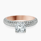 10kt Rose Gold Casimer Secret Halo Lab Diamond Ring front image
