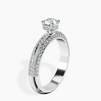 Platinum Casimer Secret Halo Lab Diamond Ring standing product image one