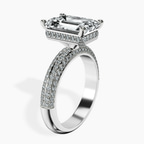 Platinum Casimer Secret Halo Lab Diamond Ring standing product image one
