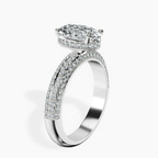 Platinum Casimer Secret Halo Lab Diamond Ring standing product image one