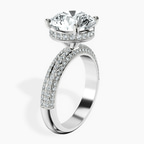 Platinum Casimer Secret Halo Lab Diamond Ring standing product image one
