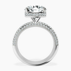Platinum Casimer Secret Halo Lab Diamond Ring side right image one