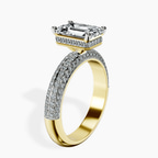 2.93 ct. emerald Casimer Secret Halo Ring in 18kt yellow gold standing product image one