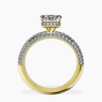 2.93 ct. emerald Casimer Secret Halo Ring in 18kt yellow gold side right image one