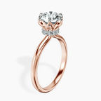 1.41 ct. round Blooming Petal Halo Ring in 10kt rose gold standing product image one