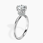 10kt White Gold Blooming Petal Secret Halo Lab Diamond Ring standing product image one