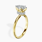 2.99 ct. oval Blooming Petal Halo Ring in 10kt yellow gold standing product image one