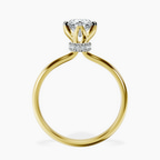 2.99 ct. oval Blooming Petal Halo Ring in 10kt yellow gold side right image one