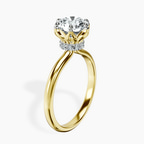 2.82 ct. round Blooming Petal Halo Ring in 10kt yellow gold standing product image one