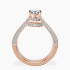 2.99 ct. oval Idris Secret Halo Ring in 10kt rose gold side right image one