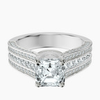 Platinum Idris Secret Halo Lab Diamond Ring front image
