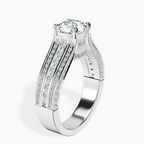 Platinum Idris Secret Halo Lab Diamond Ring standing product image one