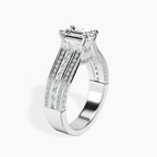 2.91 ct. emerald Idris Secret Halo Ring in 18kt white gold standing product image one