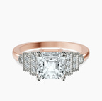14ct Rose Gold Joy Tapering Side Stone Lab Diamond Ring front image
