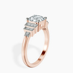 14ct Rose Gold Joy Tapering Side Stone Lab Diamond Ring standing product image one