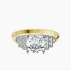9ct Rose Gold Joy Tapering Side Stone Lab Diamond Ring front image