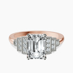 9ct Rose Gold Joy Tapering Side Stone Lab Diamond Ring front image