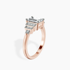 9ct Rose Gold Joy Tapering Side Stone Lab Diamond Ring standing product image one