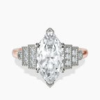 9ct Rose Gold Joy Tapering Side Stone Lab Diamond Ring front image
