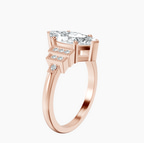 9ct Rose Gold Joy Tapering Side Stone Lab Diamond Ring standing product image one