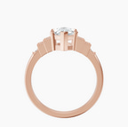 9ct Rose Gold Joy Tapering Side Stone Lab Diamond Ring side right image one