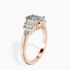 9ct Rose Gold Joy Tapering Side Stone Lab Diamond Ring standing product image one
