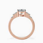 9ct Rose Gold Joy Tapering Side Stone Lab Diamond Ring side right image one