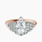 9ct Rose Gold Joy Tapering Side Stone Lab Diamond Ring front image