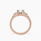 2.65 ct. radiant Joy Side Stone Ring in 10kt rose gold side right image one