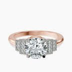 14kt Rose Gold Joy Tapering Side Stone Lab Diamond Ring front image