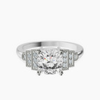 Platinum Joy Tapering Side Stone Lab Diamond Ring front image