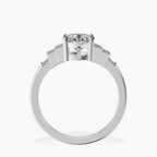 Platinum Joy Tapering Side Stone Lab Diamond Ring side right image one