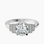 10kt White Gold Joy Tapering Side Stone Lab Diamond Ring front image