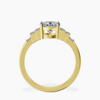 2.06 ct. oval Joy Side Stone Ring in 10kt yellow gold side right image one