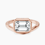 14ct Rose Gold Bezel Crest Solitaire Lab Diamond Ring front image