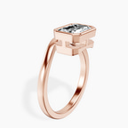 14ct Rose Gold Bezel Crest Solitaire Lab Diamond Ring standing product image one