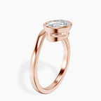 14ct Rose Gold Bezel Crest Solitaire Lab Diamond Ring standing product image one