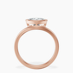 14ct Rose Gold Bezel Crest Solitaire Lab Diamond Ring side right image one