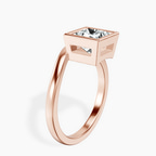 14ct Rose Gold Bezel Crest Solitaire Lab Diamond Ring standing product image one