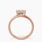 14ct Rose Gold Bezel Crest Solitaire Lab Diamond Ring side right image one