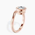 10kt Rose Gold Bezel Crest Solitaire Lab Diamond Ring standing product image one