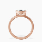 10kt Rose Gold Bezel Crest Solitaire Lab Diamond Ring side right image one