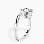 Platinum Bezel Crest Solitaire Lab Diamond Ring standing product image one