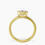 9ct Yellow Gold Bezel Crest Solitaire Lab Diamond Ring side right image one
